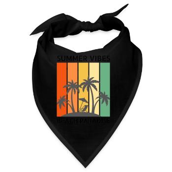 Summer vibes - Sonne, Strand und Palmen - Bandana - Schwarz - Vorne