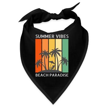 Summer vibes - Sommer, Urlaub, Strand - Bandana - Schwarz - Vorne