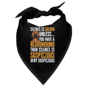 Bloodhound Hund Bluthund - Bandana - Schwarz - Vorne