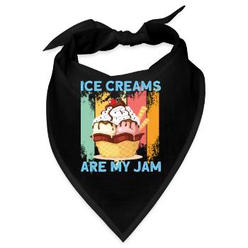 Ice Cream Are My Jam Eiscreme Eis - Bandana - Schwarz - Vorne