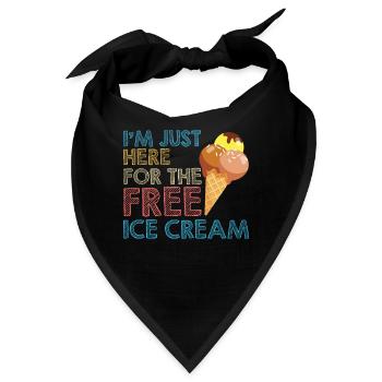 Just Here For Ice Cream Eiscreme Eis - Bandana - Schwarz - Vorne