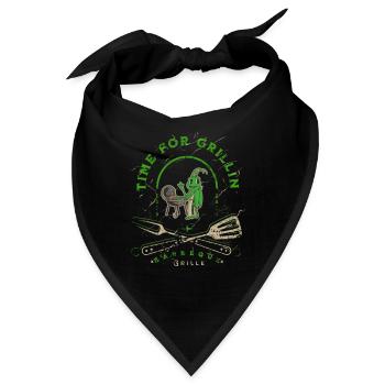 Lustiges Grille am Bratort Barbecue - Bandana - Schwarz - Vorne