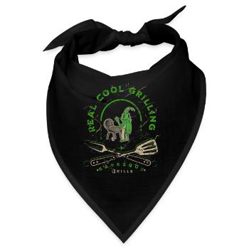 Lustiges Grille am Bratort Barbecue - Bandana - Schwarz - Vorne