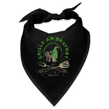 Lustiges Grille am Bratort Barbecue - Bandana - Schwarz - Vorne