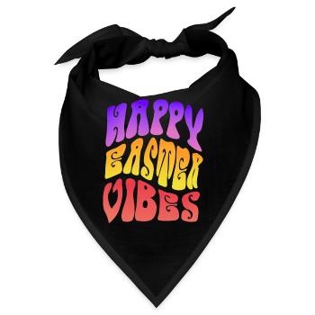 Happy Easter Vibes Frohes Osterfest - Bandana - Schwarz - Vorne