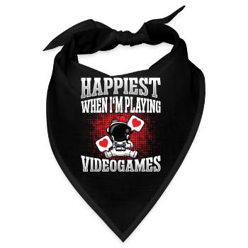Happiest when i'm Playing Videogames - Bandana - Schwarz - Vorne