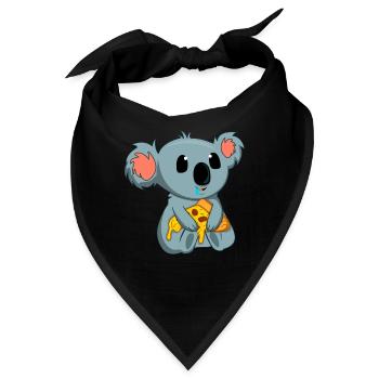 Pizza-Esser Koala-Liebhaber Tier Koala-Bär - Bandana - Schwarz - Vorne