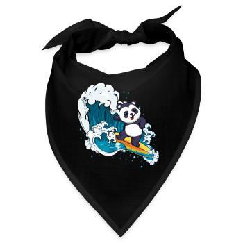 Surfender Pandabär Zoowärter Tier-Surfer - Bandana - Schwarz - Vorne
