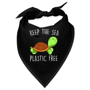 Rette die Erde Keep the Sea Plastic free - Bandana - Schwarz - Vorne