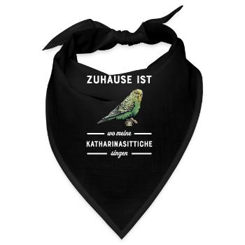 Katharinasittich I Sittich ZiervogelMotiv für - Bandana - Schwarz - Vorne
