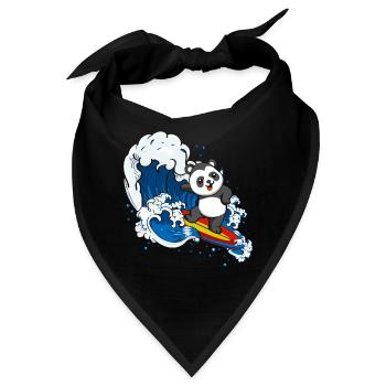 Zookeeping Surfen Wildtiere Tier Pandabär Surfen - Bandana - Schwarz - Vorne