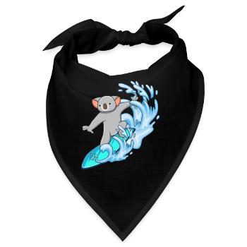 Surfen Surfbrett Koala Liebhaber Tier Koala Bär - Bandana - Schwarz - Vorne