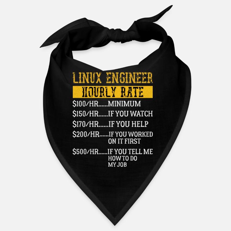 Linux Engineer Stundensatz Mechaniker Arbeitsrate - Bandana - Schwarz