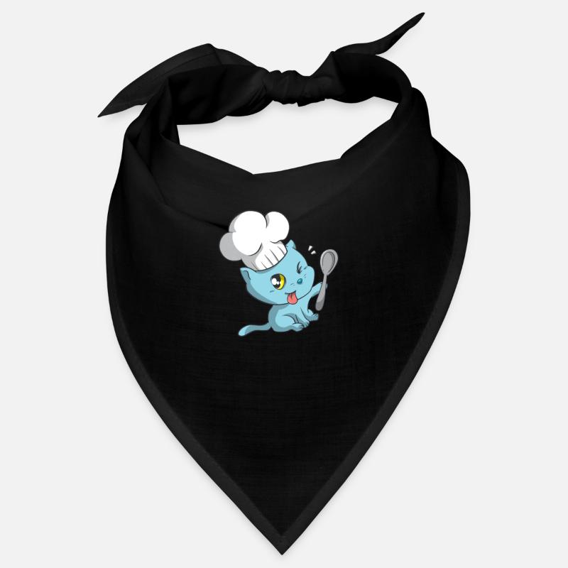 Mignon Kawaii Chef Chaton Drôle Chef Bandana