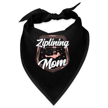 Ziplining Mama Sprüche Zipline Seilrutsche Sport - Bandana - Schwarz - Vorne