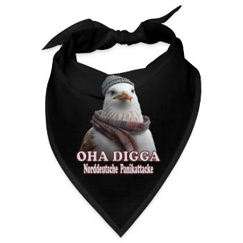 OHA Norddeutsche Panikattacke Friesisch Nordsee - Bandana - Schwarz - Vorne