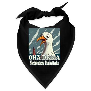 OHA Norddeutsche Panikattacke Friesisch Nordsee - Bandana - Schwarz - Vorne