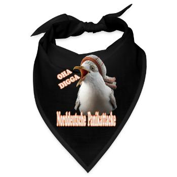 OHA Norddeutsche Panikattacke Friesisch Nordsee - Bandana - Schwarz - Vorne