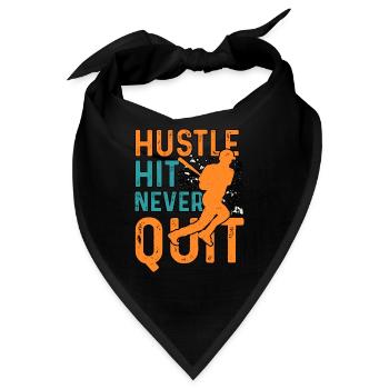 Hustle Hit Never Stop Baseball - Bandana - Schwarz - Vorne