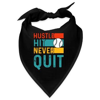 Hustle Hit Never Stop Baseball - Bandana - Schwarz - Vorne