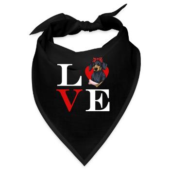 Dachshund Geschenk Dixie Wiener Doxie Dackel - Bandana - Schwarz - Vorne