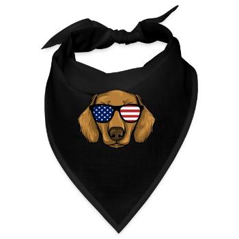 Dachshund Geschenk Dixie Wiener Doxie Dackel - Bandana - Schwarz - Vorne