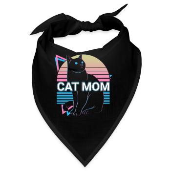 Katzenmama Retro - Bandana - Schwarz - Vorne
