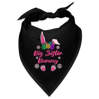 Schwester Hase Osterhasen Schwester Bunny - Bandana - Schwarz - Vorne