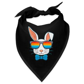 Hasengesicht Cooler Osterhase mit Brille - Bandana - Schwarz - Vorne
