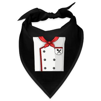 Koch-Kostüm - Bandana - Schwarz - Vorne