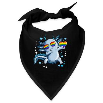 Herzen Luftblasen unter Wasser LGBTQ Herz Axolotl - Bandana - Schwarz - Vorne