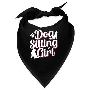 Hundesitterin Mädchen Hundesitting Dog Sitting - Bandana - Schwarz - Vorne