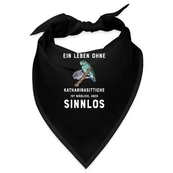 Katharinasittich I Sittich ZiervogelMotiv für - Bandana - Schwarz - Vorne