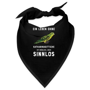 Katharinasittich I Sittich ZiervogelMotiv für - Bandana - Schwarz - Vorne