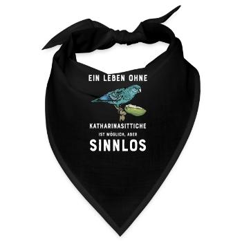 Katharinasittich I Sittich ZiervogelMotiv für - Bandana - Schwarz - Vorne