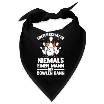 Bowler Bowlen Kegeln Bowling - Bandana - Schwarz - Vorne