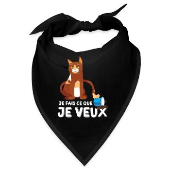 Chat Je Fais Ce Que Je Veux Cadeau Chaton Chat - Bandana - Schwarz - Vorne