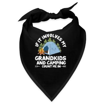 Wenn es um meine Enkelkinder und Camping geht - Bandana - Schwarz - Vorne