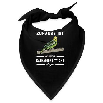 Katharinasittich I Sittich ZiervogelMotiv für - Bandana - Schwarz - Vorne