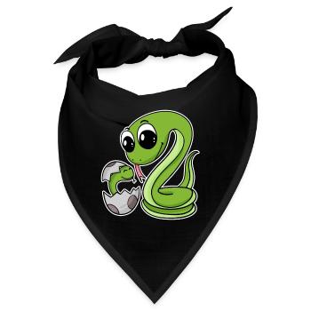 Schlange Familie - Schlange mit Baby - Schlangen - Bandana - Schwarz - Vorne