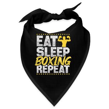 Boxen Eat Sleep Repeat Boxring Hobby Boxen - Bandana - Schwarz - Vorne