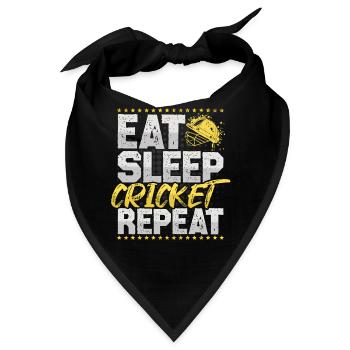 Cricket Eat Sleep Repeat Cricketspieler Cricket - Bandana - Schwarz - Vorne