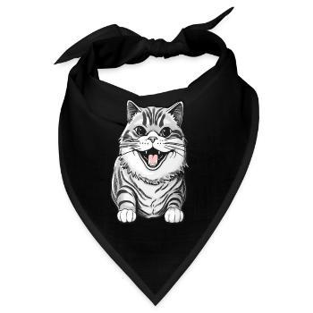 Stubentiger Katze für Katzenfreunde - Bandana - Schwarz - Vorne