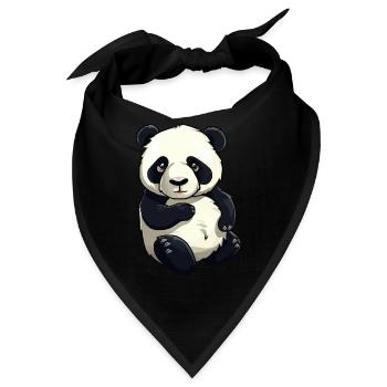 Knuffiger Panda Bär - Bandana - Schwarz - Vorne