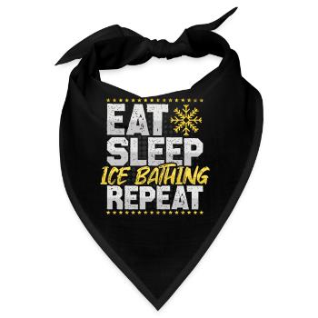 Eisbaden Eat Sleep Repeat Schnee Hobby Eisbaden - Bandana - Schwarz - Vorne