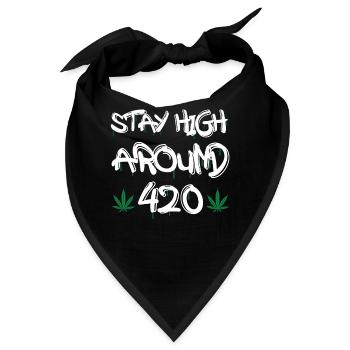 MARIHUANA SMOKE 420 CANNABIS WEED HANF DESIGN - Bandana - Schwarz - Vorne