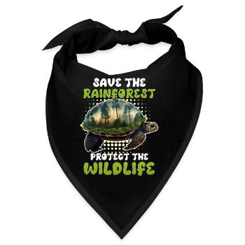 Rettet den Regenwald Wildlife Artenschutz - Bandana - Schwarz - Vorne