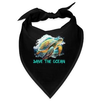 Rettet die Schildkröten Umweltschutz Ozean - Bandana - Schwarz - Vorne