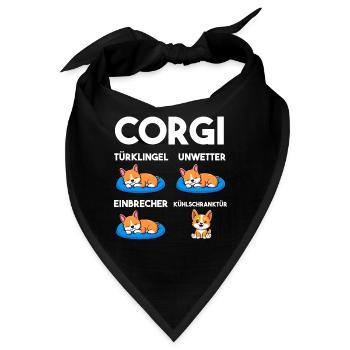 Hund Corgi - Bandana - Schwarz - Vorne
