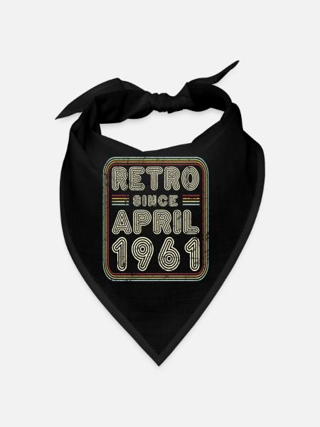 Anniversaire Avril 1961 Cadeau rétro - Bandana - noir - Devant